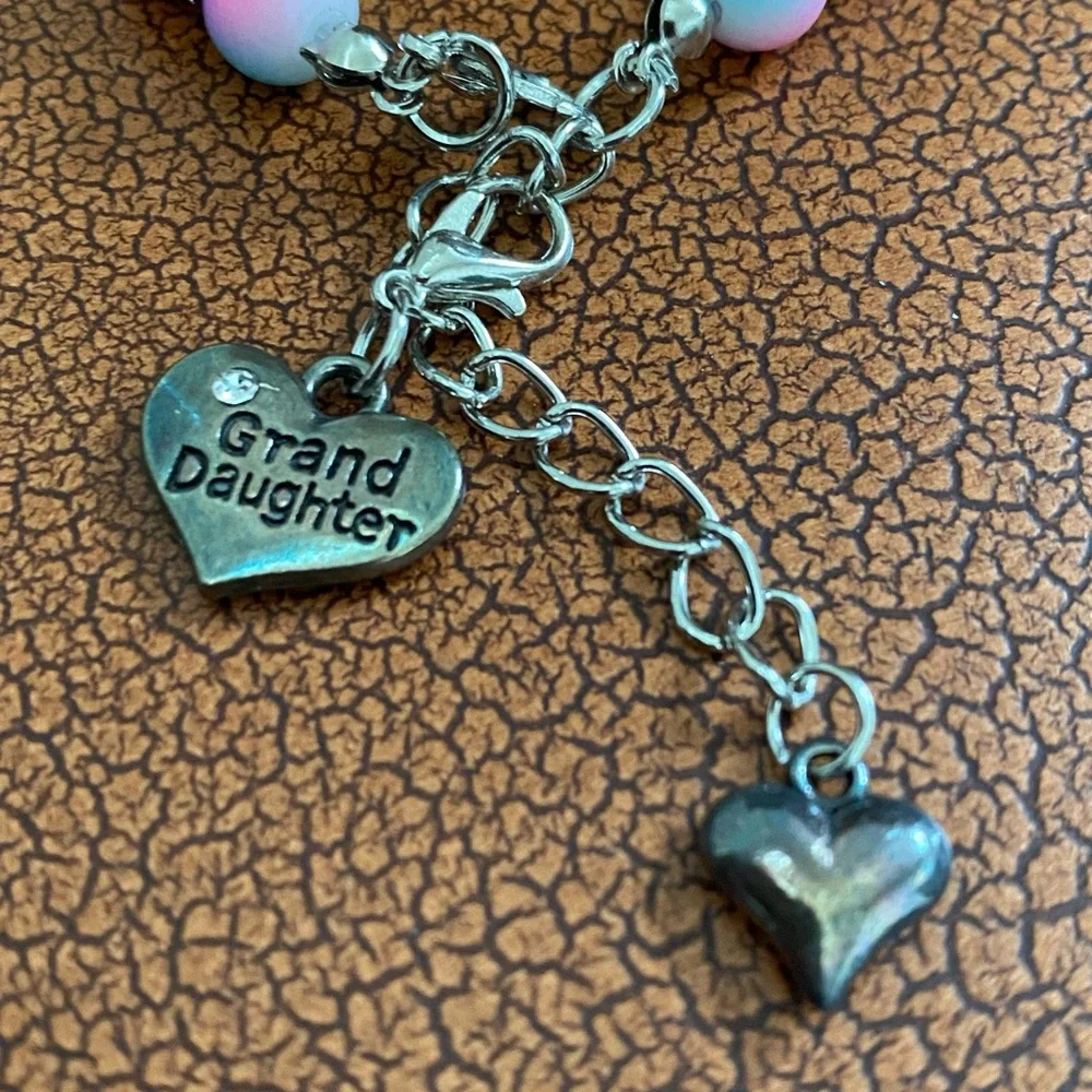 Bracelet Charm Granddaughter Pink Blue Charm 6”+2”. (#8) - Picture 8 of 10
